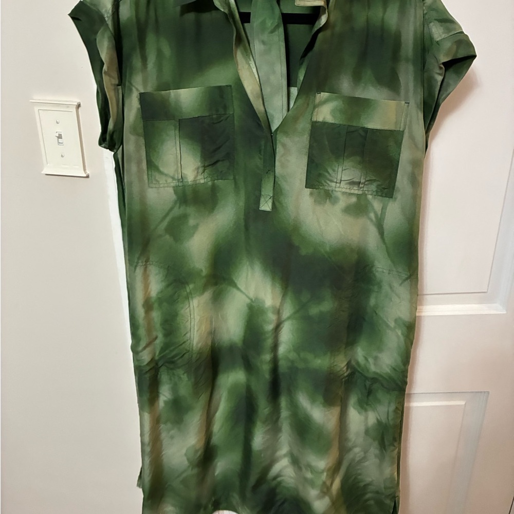 GO BY GO SILK Green Silk Top